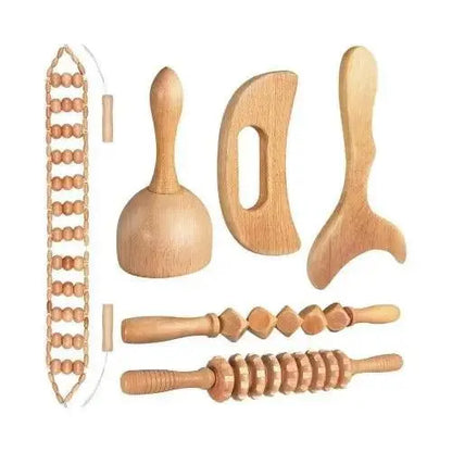 6-piece Wooden Massager Kit Magarri